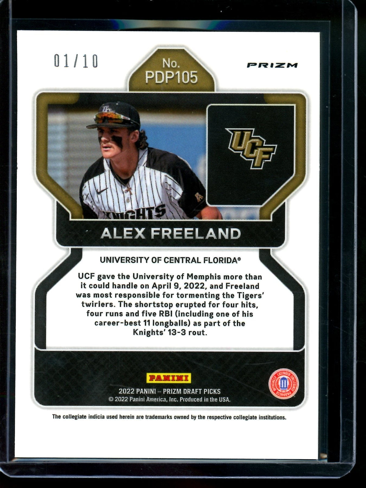 2022 Panini Prizm Alex Freeland Gold /10 Dodgers