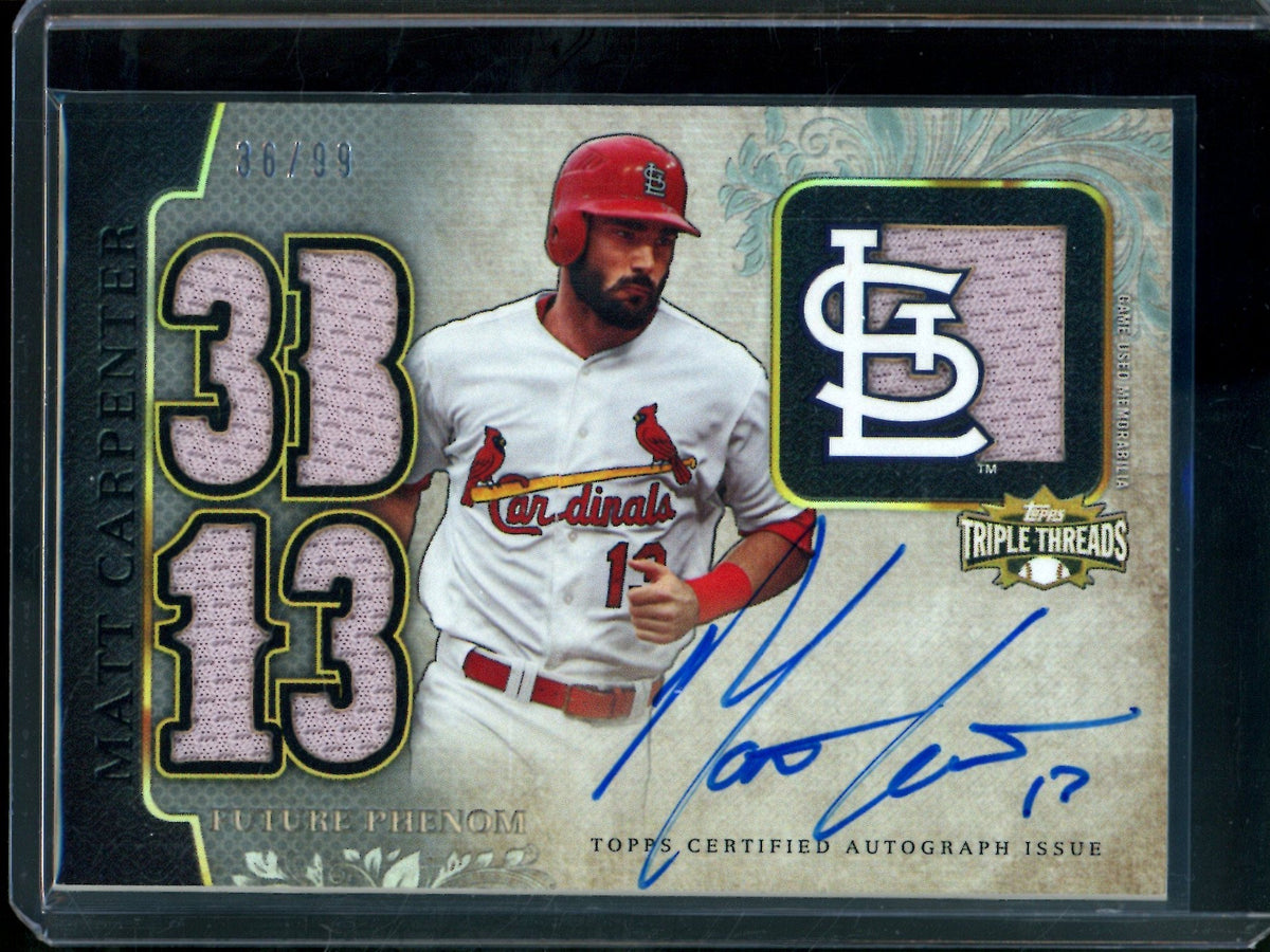 2014 Topps Triple Threads Matt Carpenter Patch Autograph /99 Cardinals