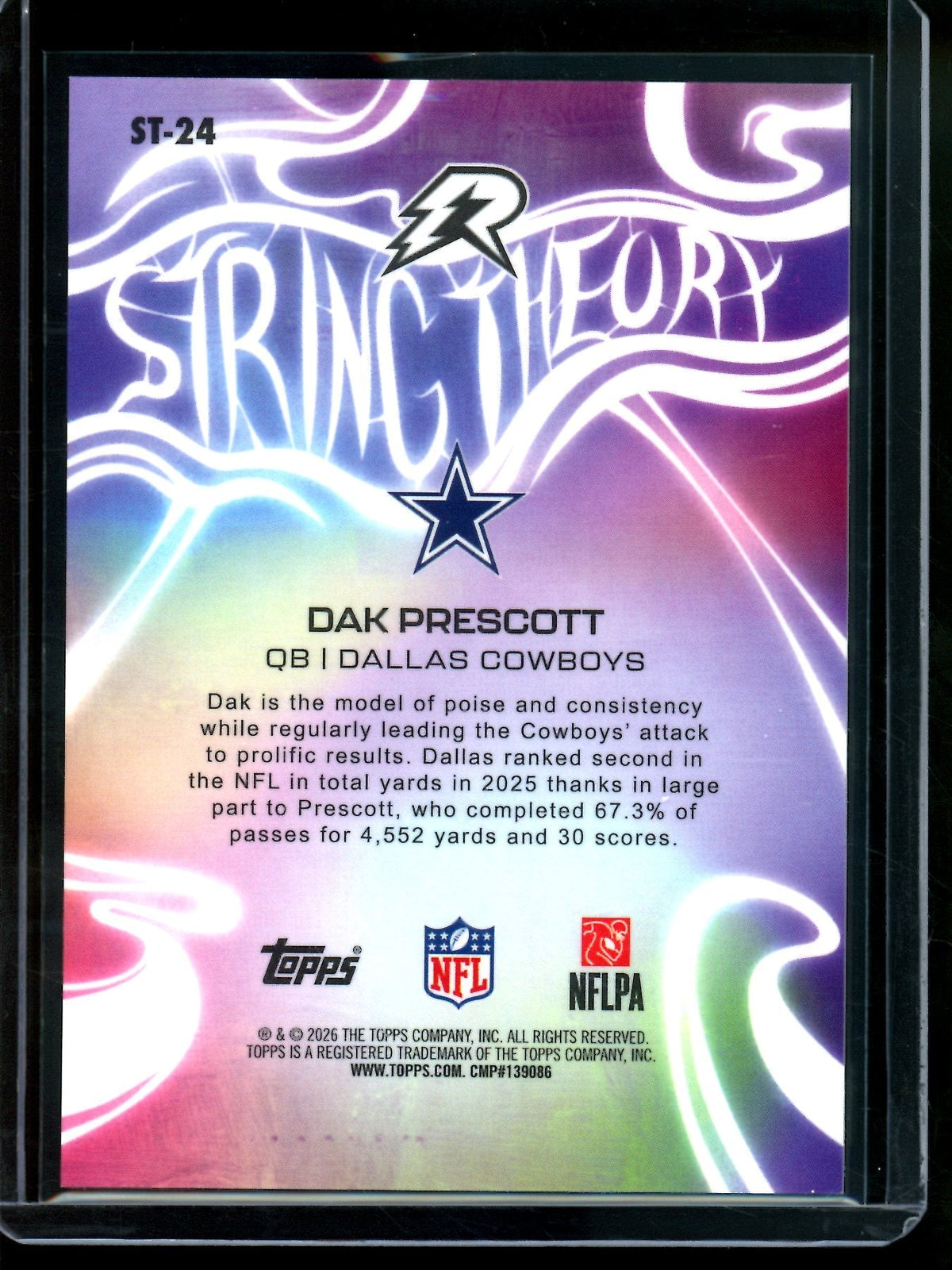 2026 Topps Resurgence Dak Prescott String Theory Case Hit Cowboys