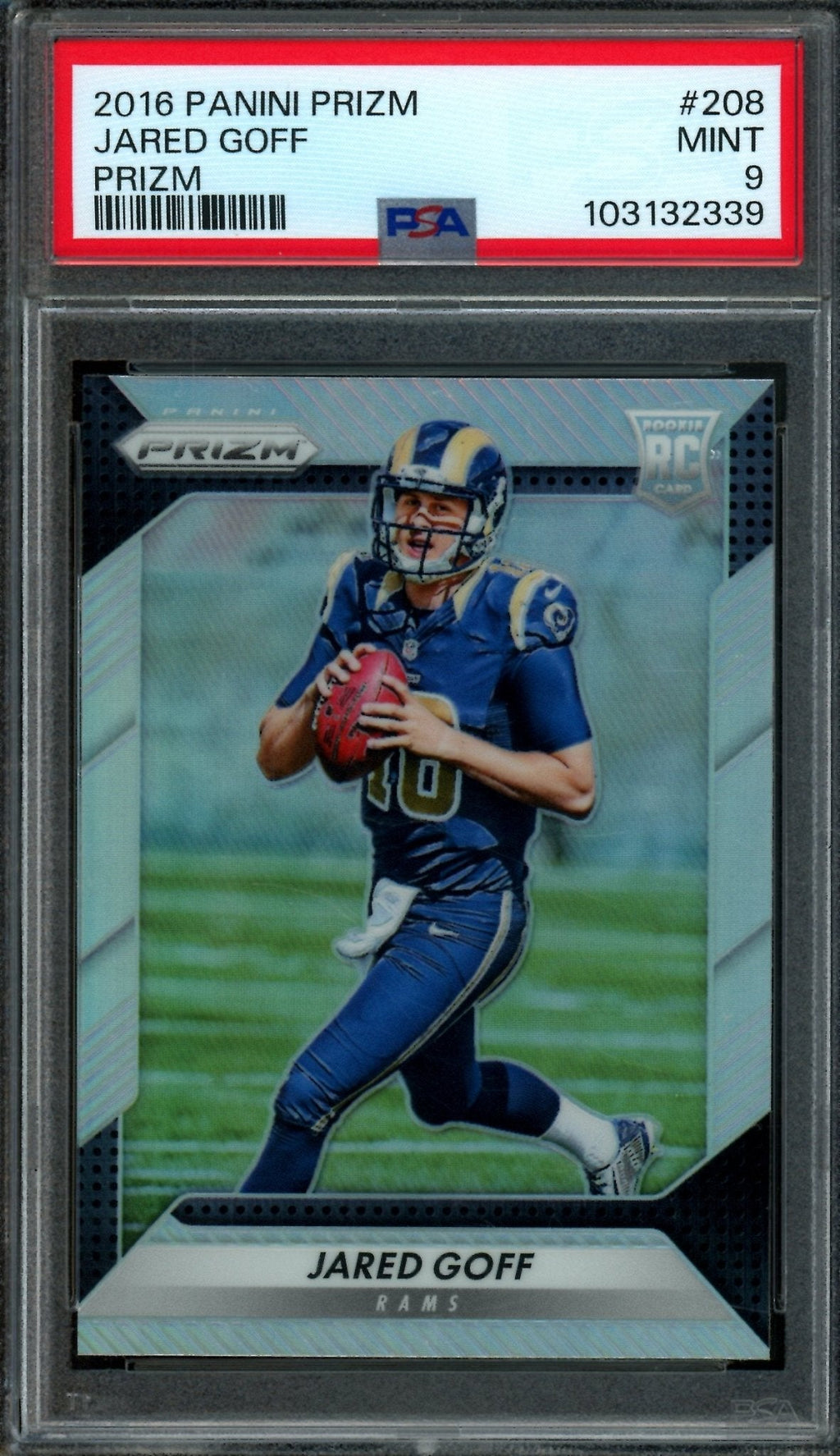 2016 Panini Prizm Jared Goff Silver Rookie PSA 9 Rams