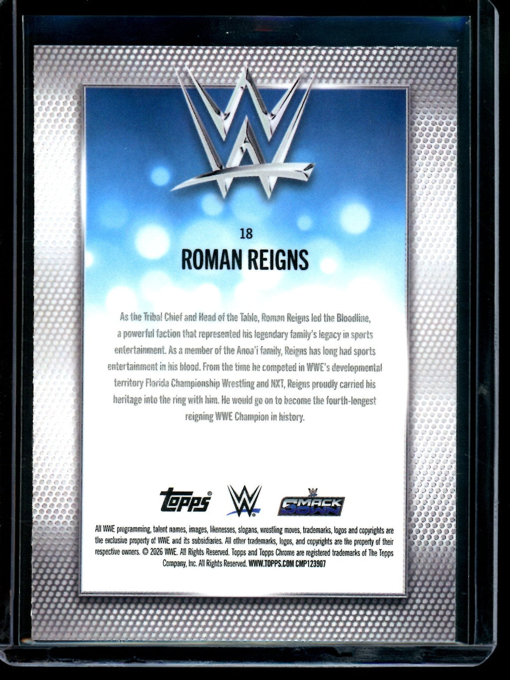 2026 Topps Chrome Roman Reigns Blue Geometric Refractor /150