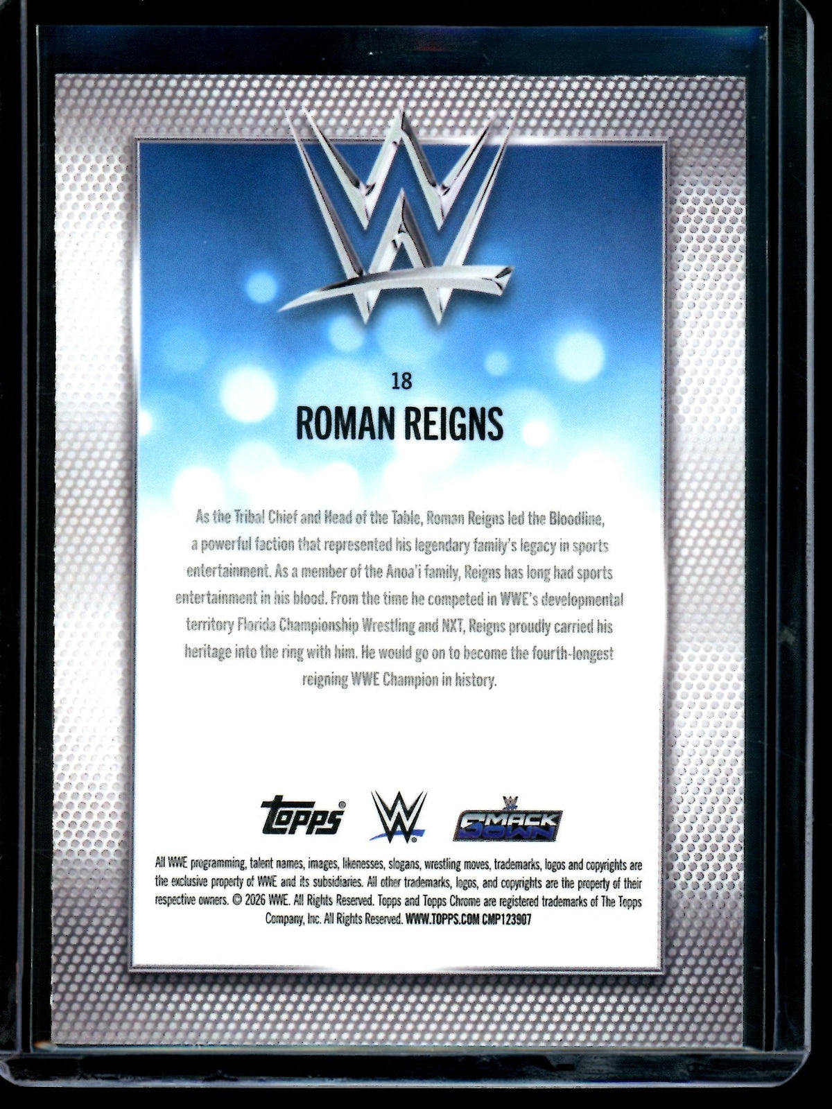 2026 Topps Chrome Roman Reigns Blue Geometric Refractor /150