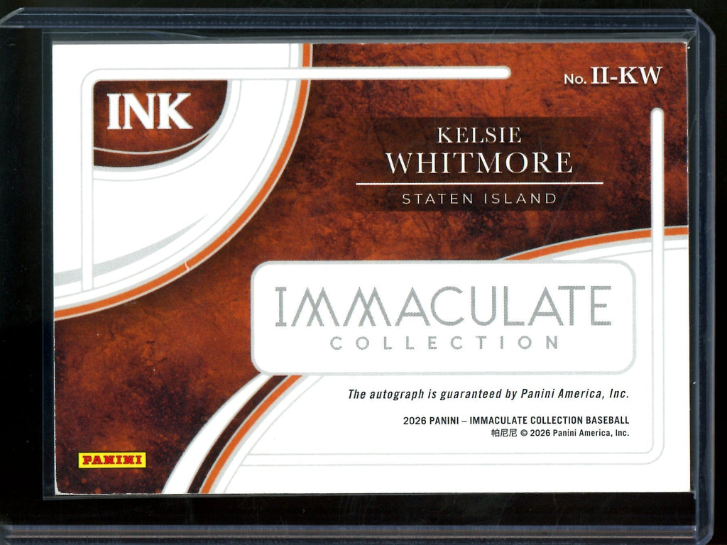 2026 Panini Immaculate Kelsie Whitmore Autograph /25 Bananas