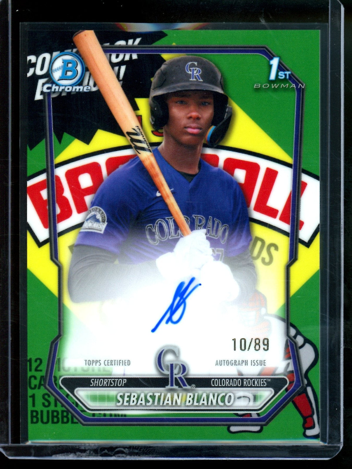 2026 Bowman Chrome Sebastian Blanco 1st Packfractor Autograph /89 Rockies