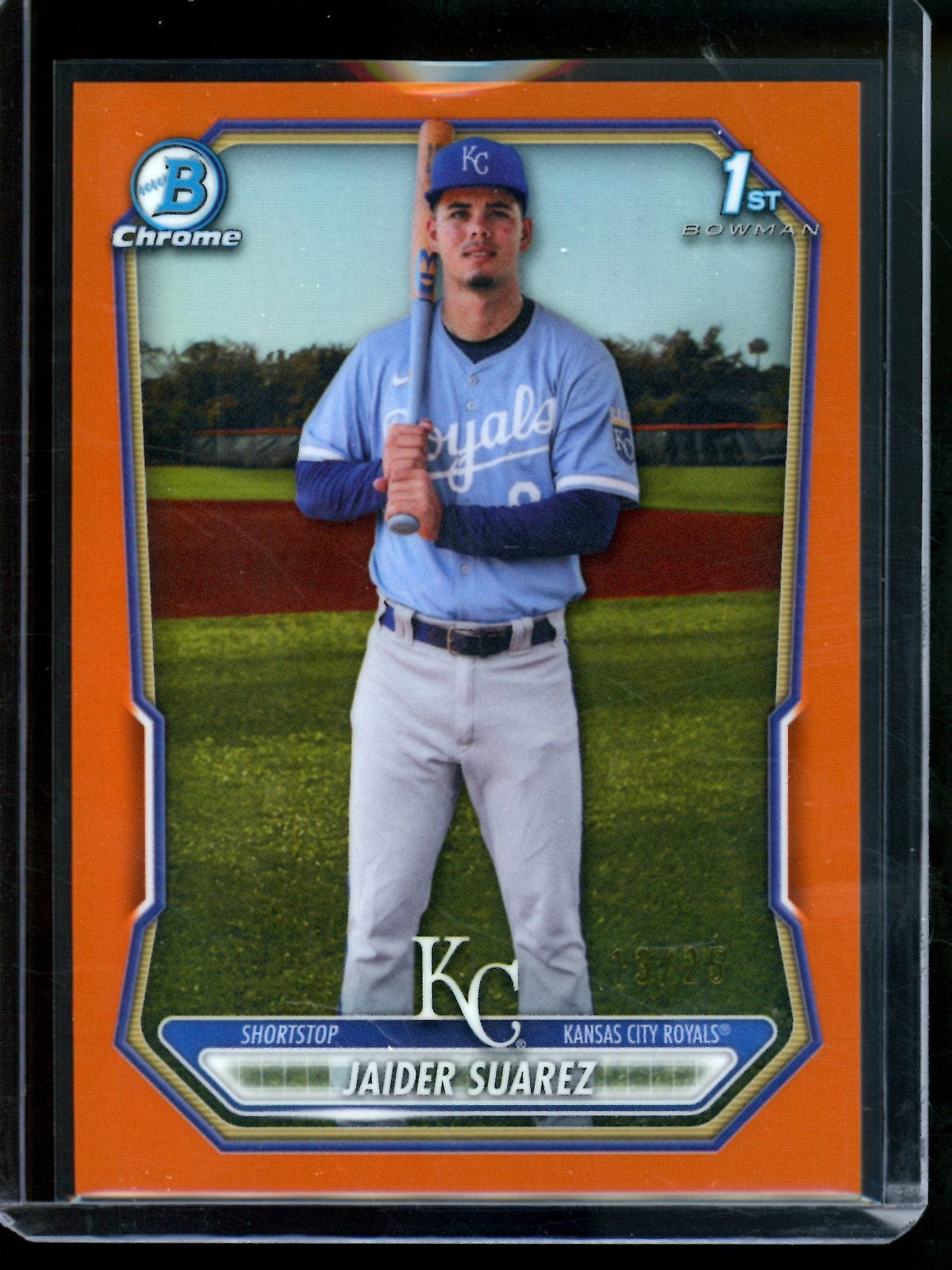 2026 Bowman Chrome Aider Suarez 1st Orange Refractor /25 Royals