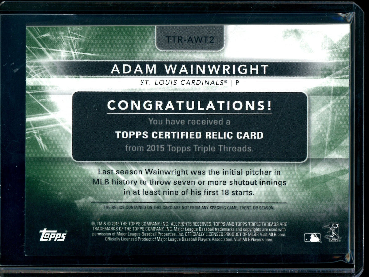 2015 Topps Triple Threads Adam Wainwright Green Relic /18 Cardinals