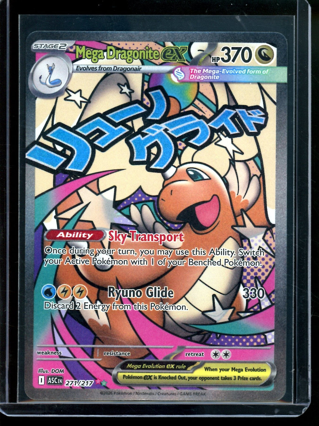 2026 Pokemon Ascended Heroes Mega Dragonite EX 271/217 Missing Ink Error