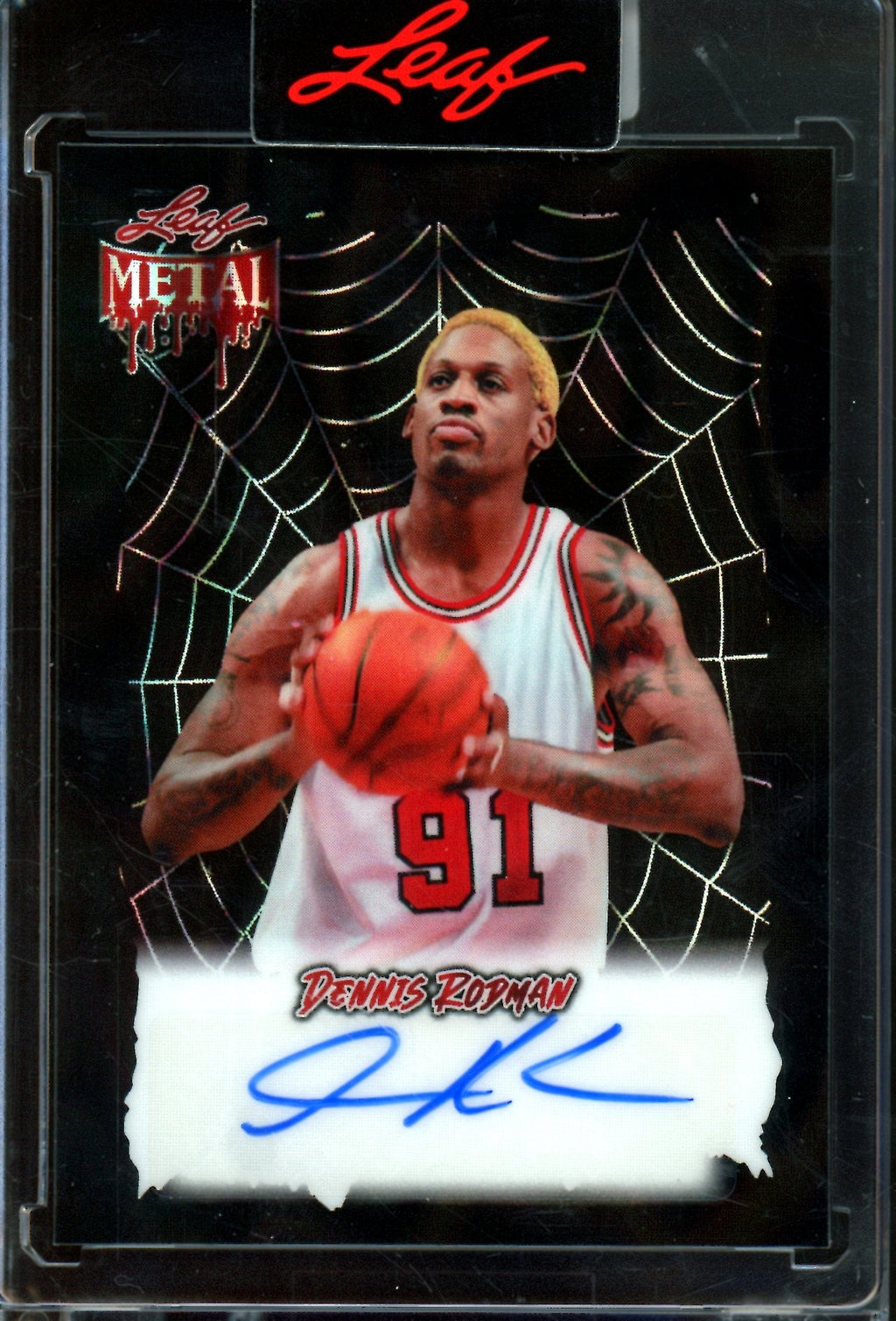 2025/26 Leaf Metal Dennis Rodman Spiderweb Autograph /3 Bulls