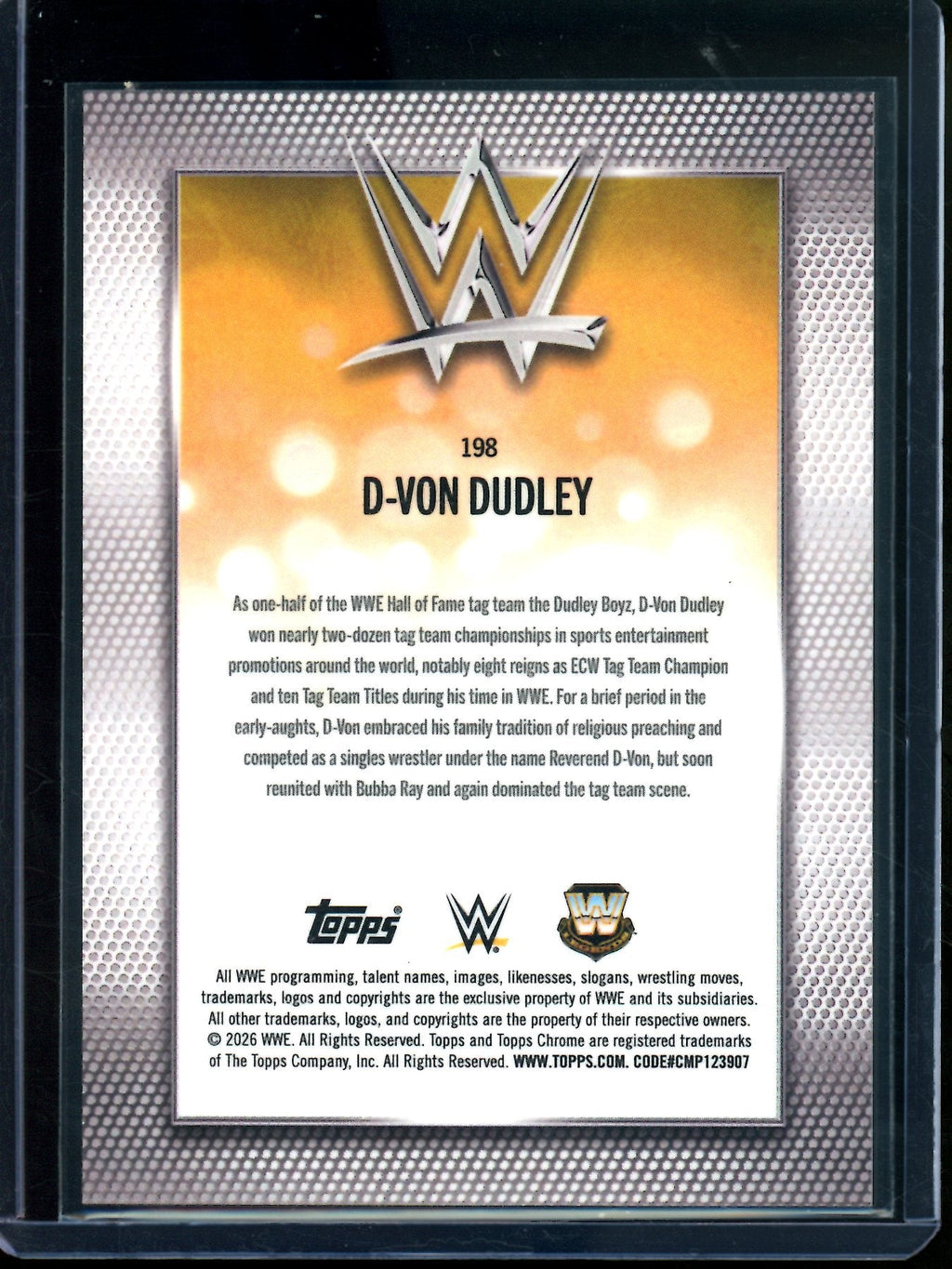 2026 Topps Chrome D-Von Dudley Black Geometric Refractor /2