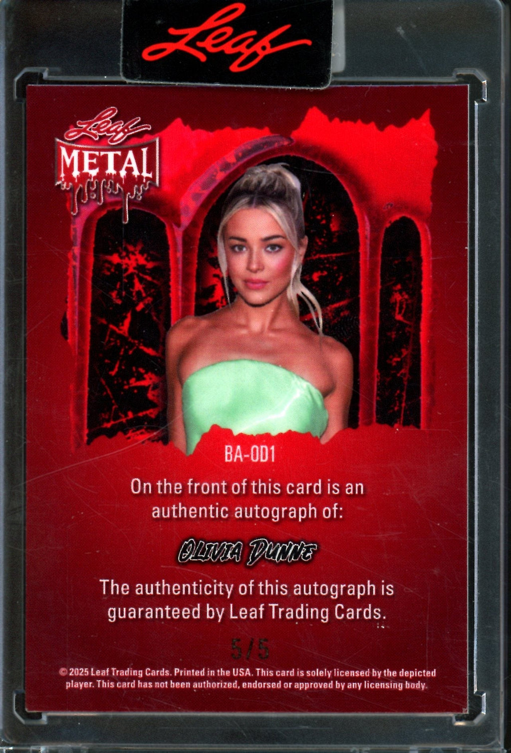 2025 Leaf Metal Olivia Dunne Ghosts Autograph /5