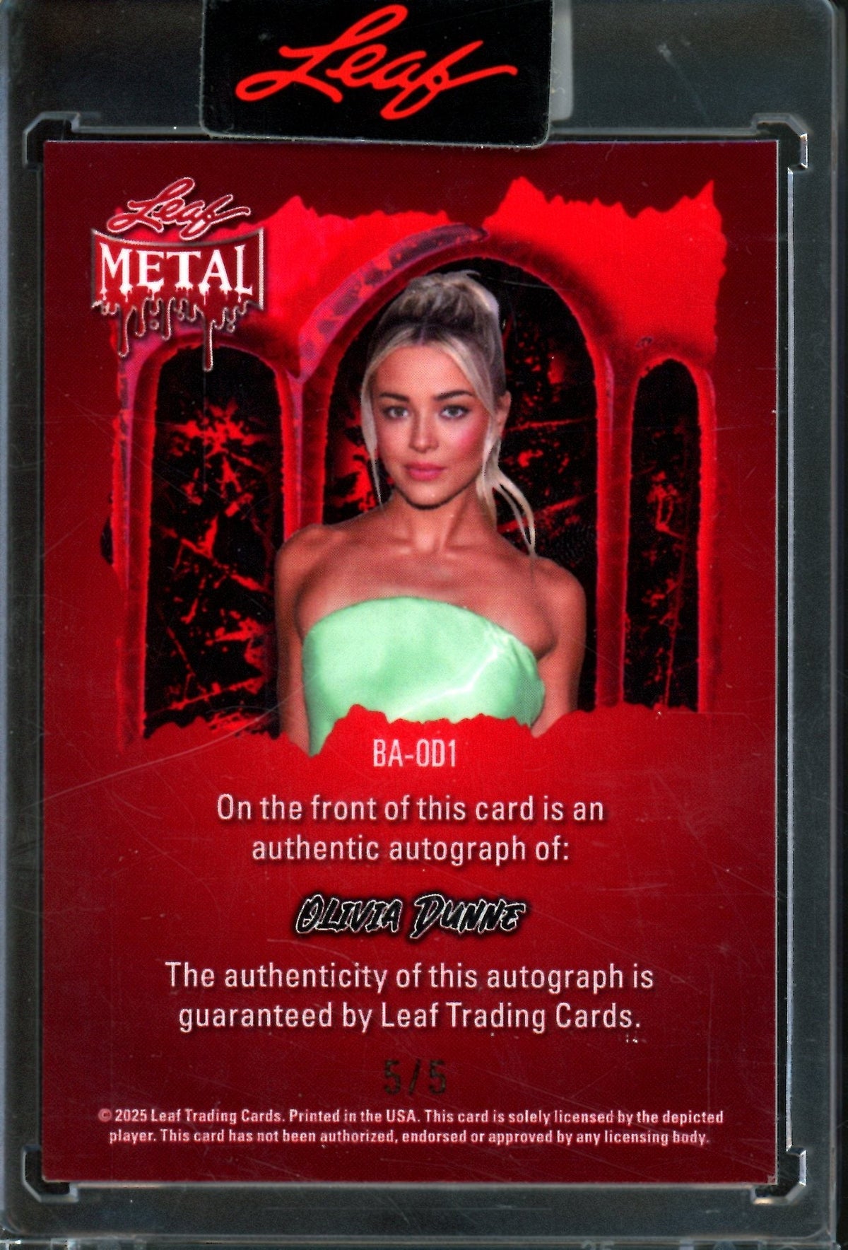 2025 Leaf Metal Olivia Dunne Ghosts Autograph /5