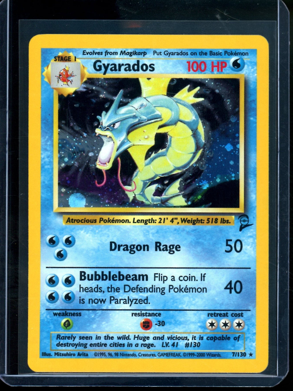 1999 Pokemon Base Set 2 Gyarados Holo 7/130