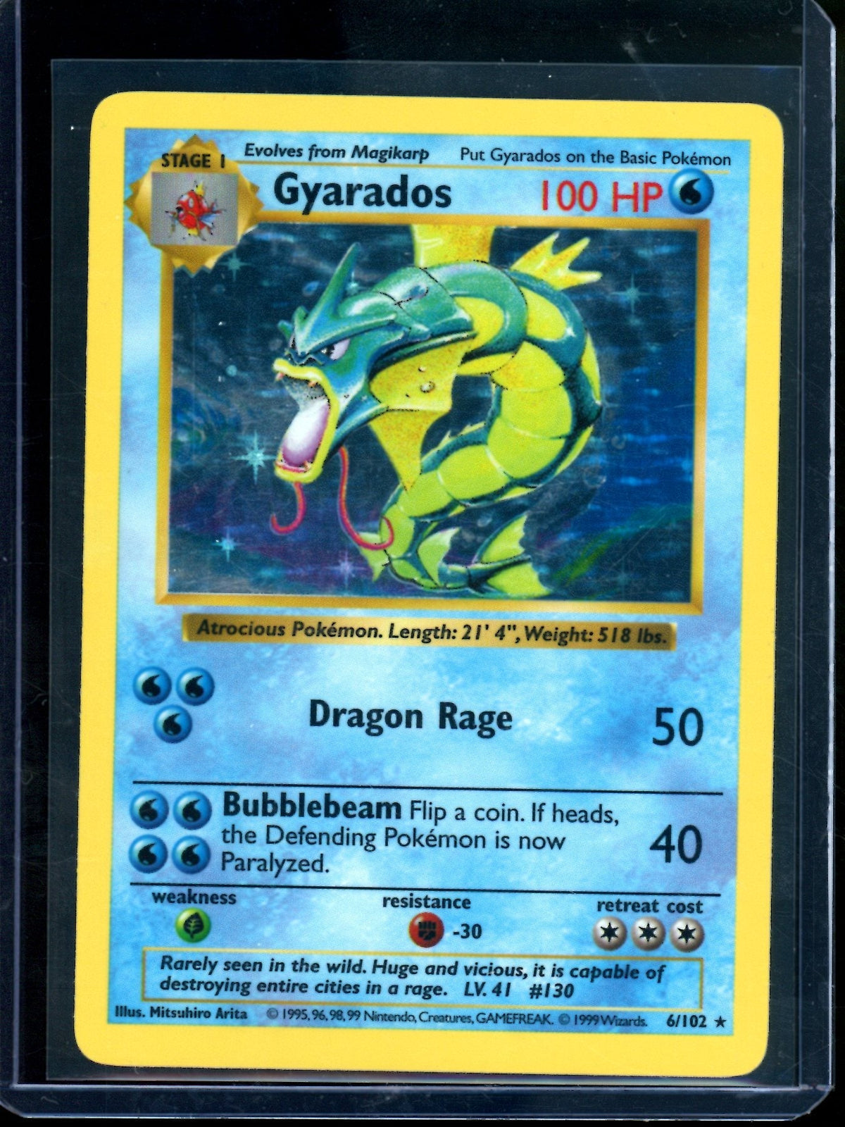 1999 Pokemon Base Set Gyarados Shadowless Holo 6/102