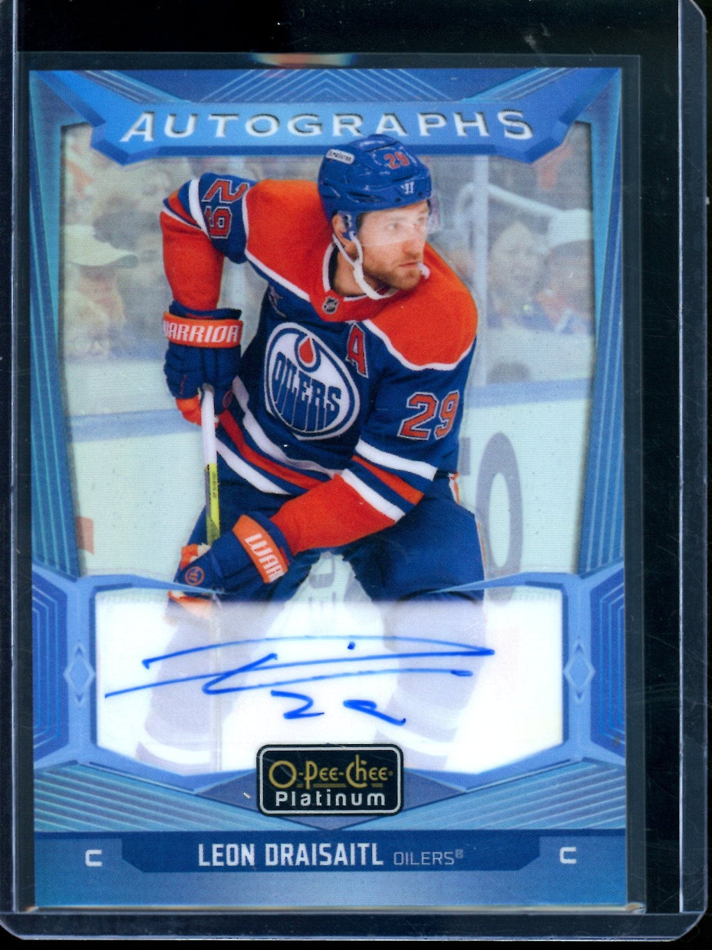 2025/26 O-Pee-Chee Platinum Leon Draisaitl Blue Rainbow Autograph Oilers