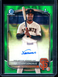 2025 Bowman Chrome Josuar Gonzalez 1st Green Lava Refractor Autograph /99 Giants