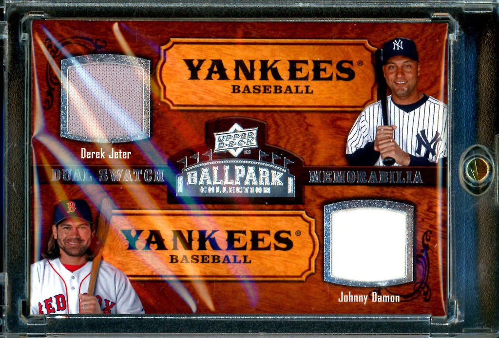 2008 Upper Deck Ballpark Collection Derek Jeter / Johnny Damon Dual Swatch Memorabilia Yankees