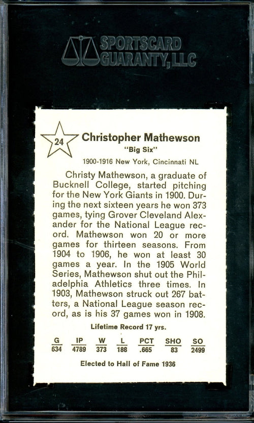 1961 Golden Press Christy Mathewson #24 SGC 10
