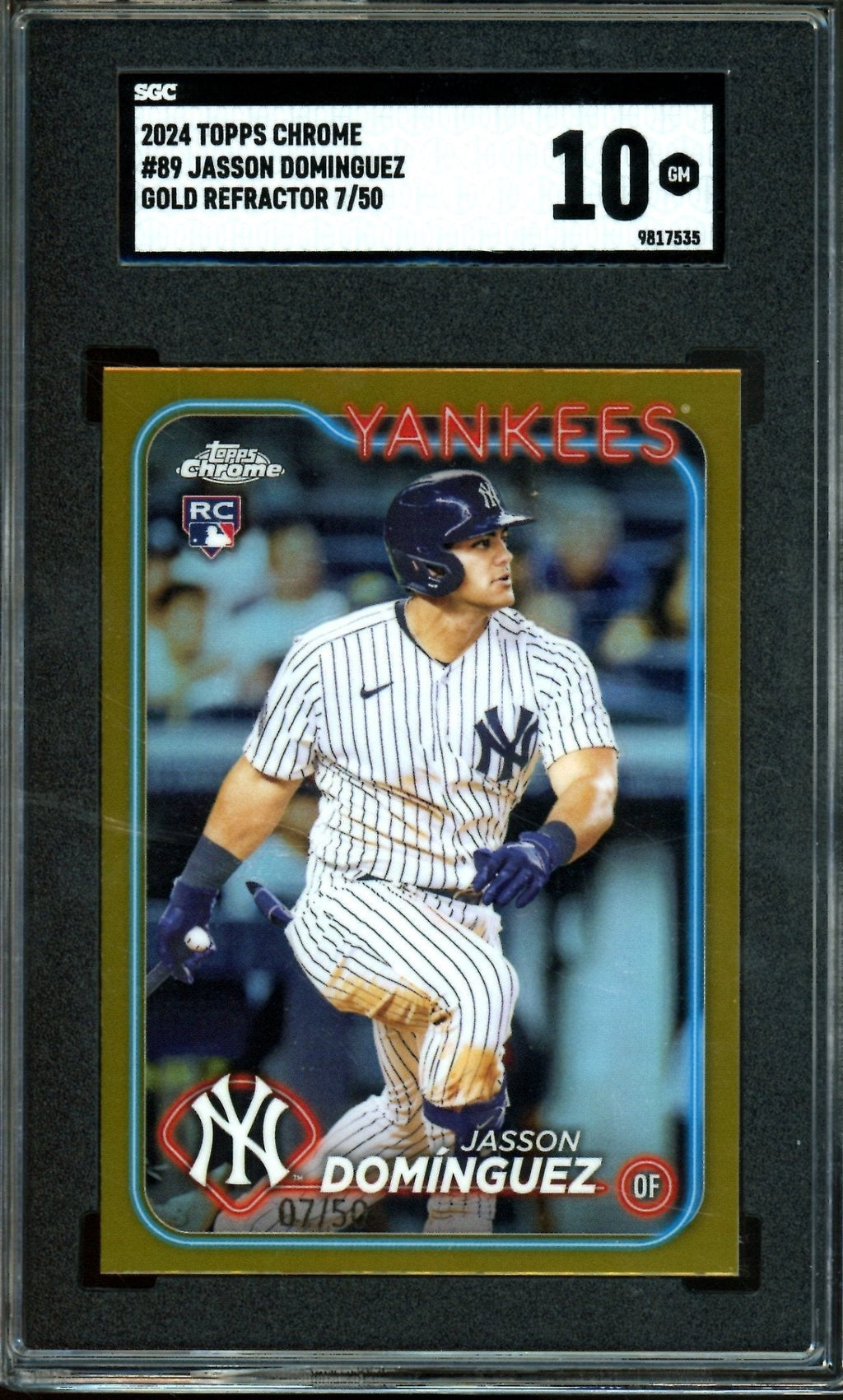 2024 Topps Chrome Jasson Dominguez Rookie RC Gold Refractor /50 Yankees