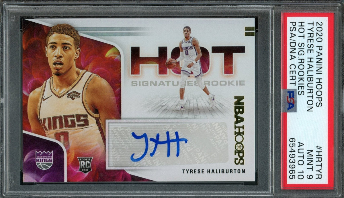 2020/21 Panini Hoops Tyrese Haliburton Rookie RC Hot Signatures PSA 9 Pacers