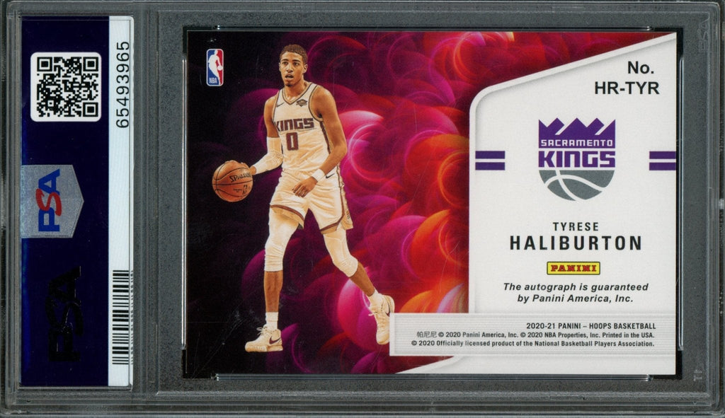 2020/21 Panini Hoops Tyrese Haliburton Rookie RC Hot Signatures PSA 9 Pacers
