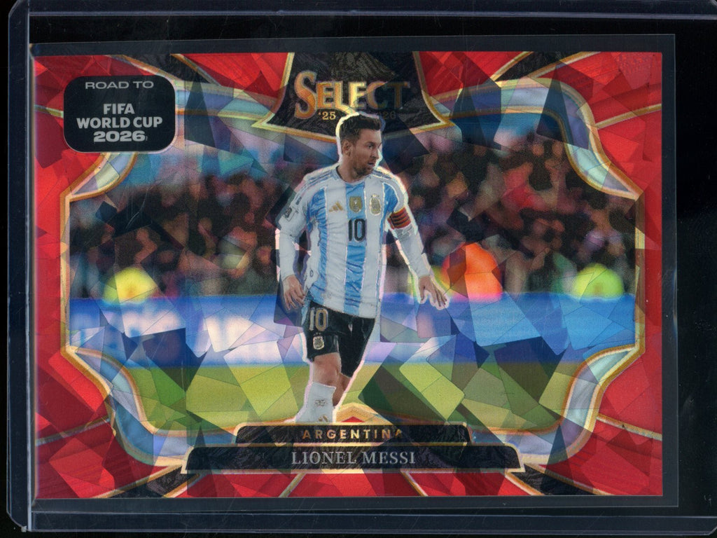 2025/26 Panini Select Lionel Messi Red Cracked Ice Field Level Argentina
