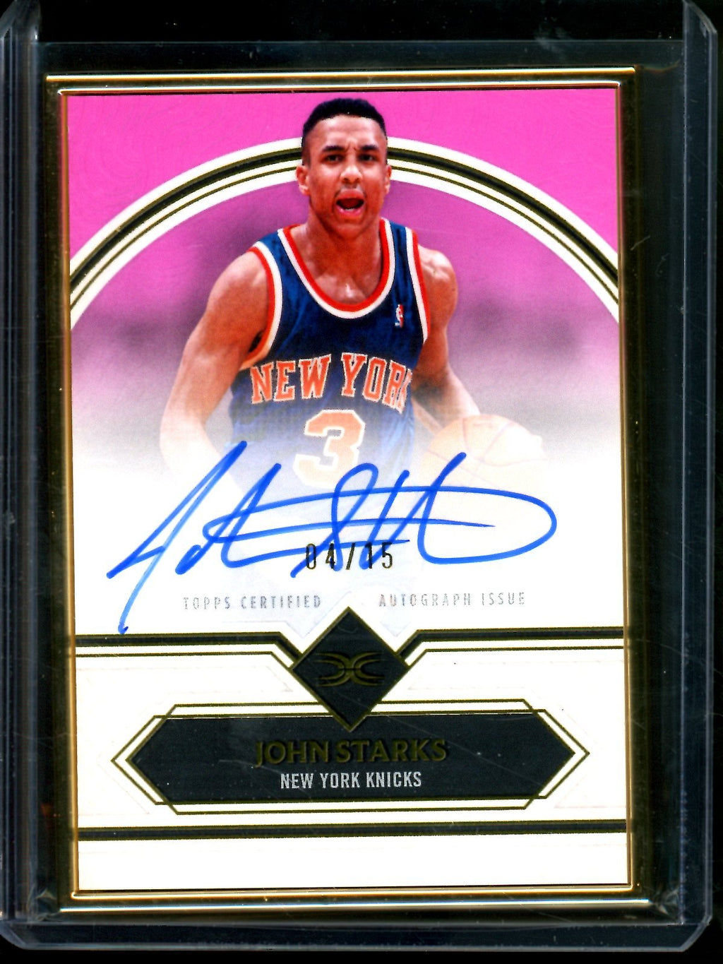 2025/26 Topps Definitive John Starks Pink Framed Legends Autograph /15 Knicks