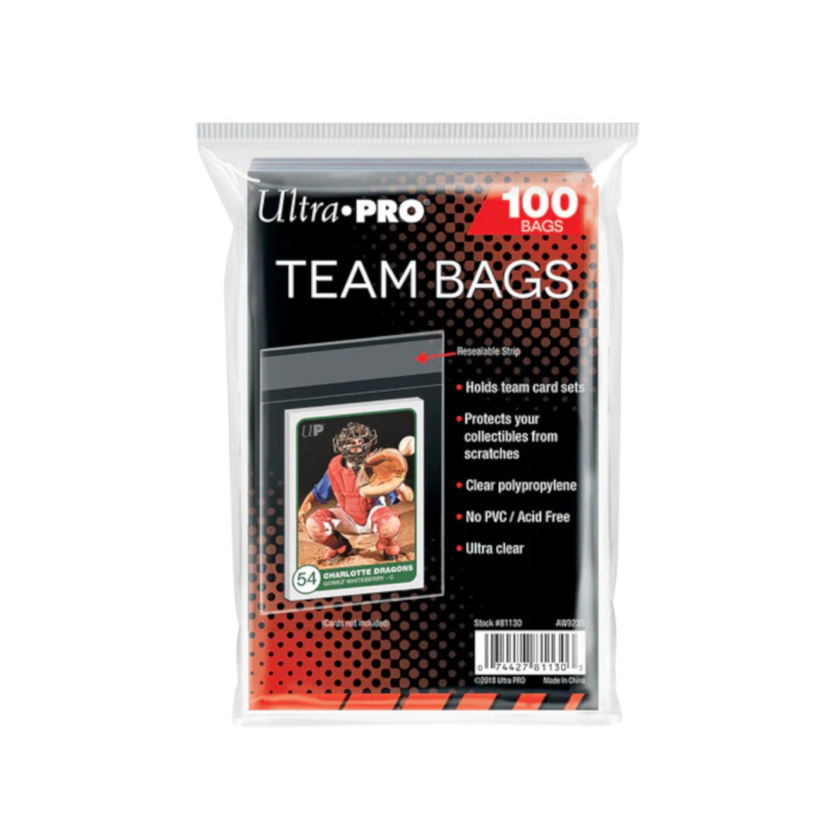 Ultra Pro Resealable Team Bags