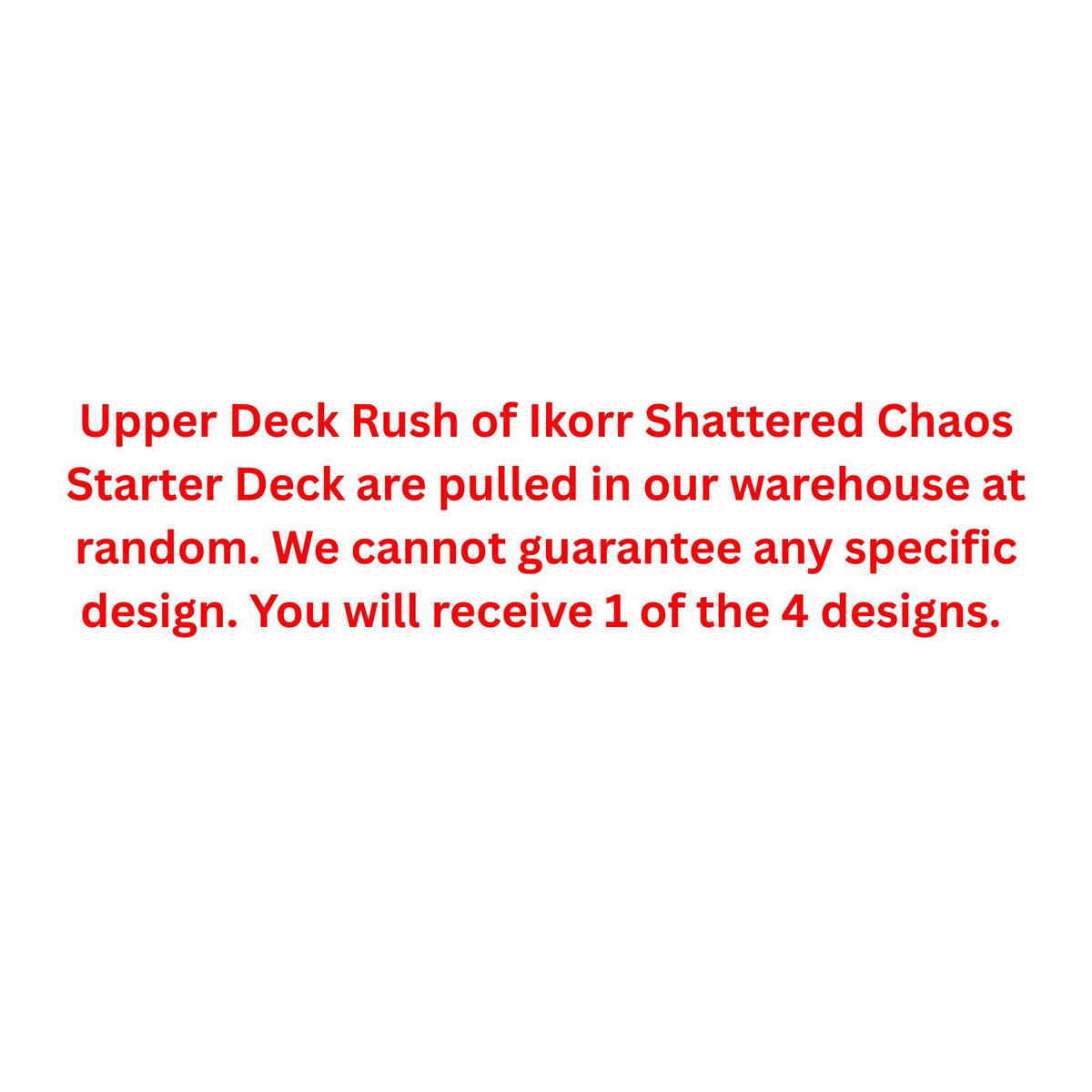 Upper Deck Rush of Ikorr Shattered Chaos Starter Deck