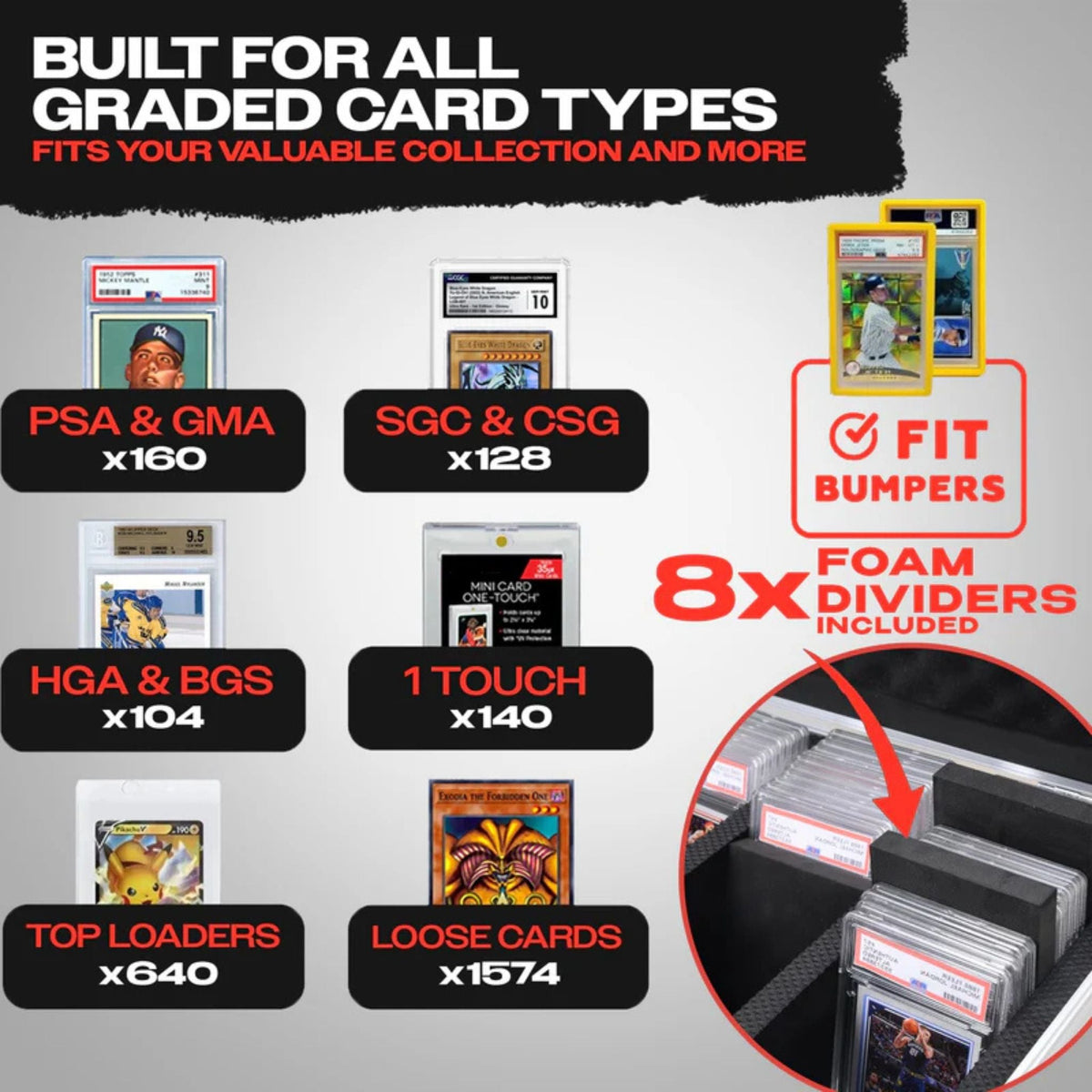 Valun 4 Row Graded Card Case