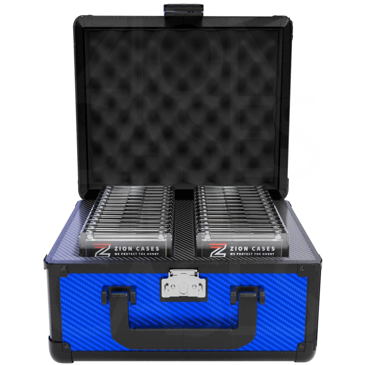 Zion Carbon Fiber Blue Slab Case 2 Row
