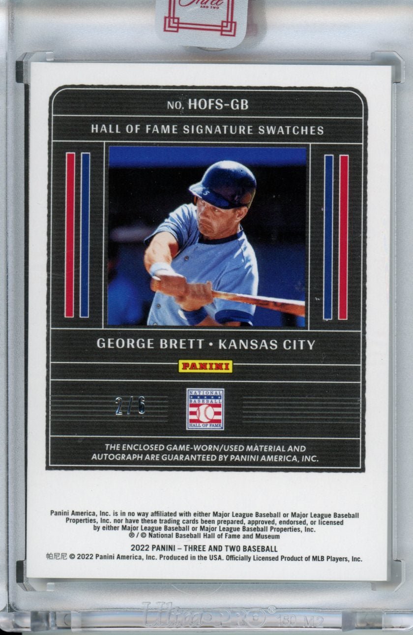 2022 Panini Three & Two George Brett HoF Signature Swatches /6 Royals