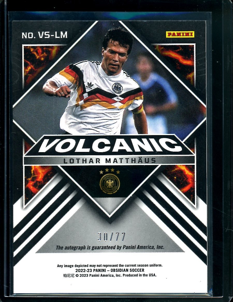 2022-23 Panini Obsidian Lothar Matthaus Volcanic Auto /77 Germany