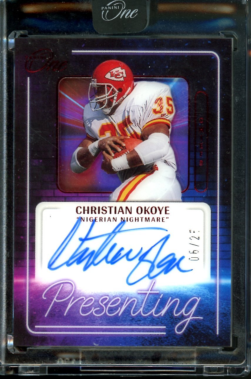 2022 Panini One Christian Okoye Presenting Auto /25 Chiefs