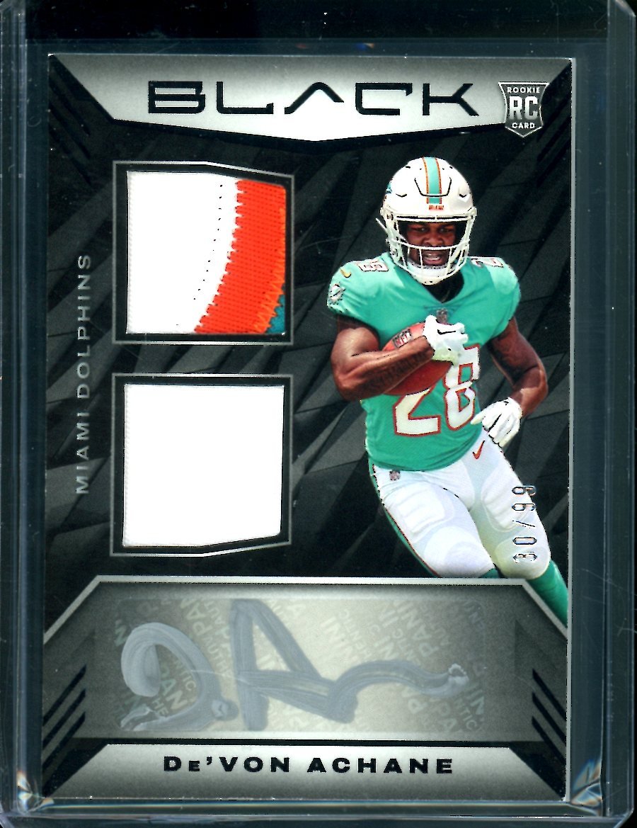 2023 Panini Black De'von Achane Rookie RPA /99 Dolphins